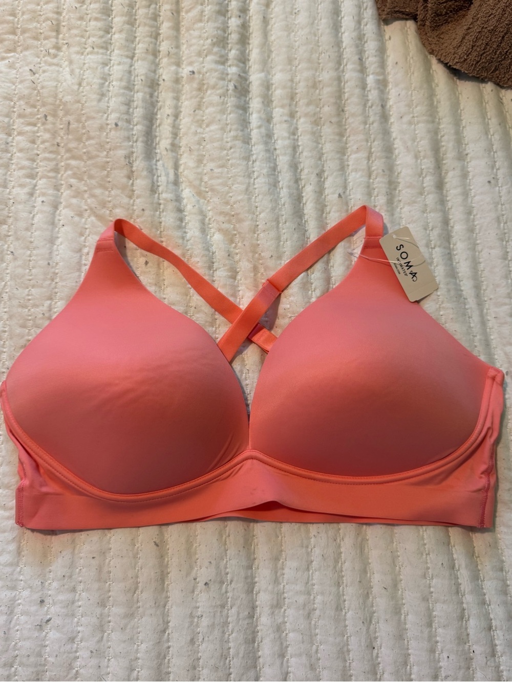 Soma Coral Pink Plunge Bralette